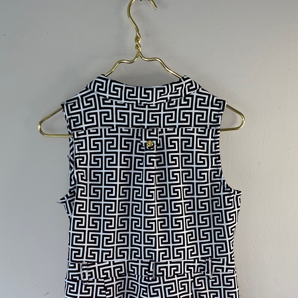 Elegant Black and White Geometric Jumpsuit - Picture 8 of 12